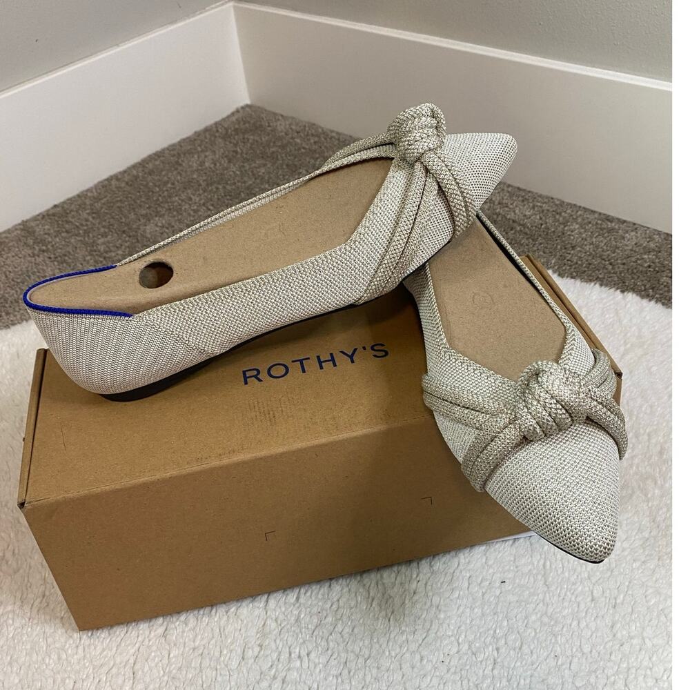 Rothy's Cream Flats with Knot Detail